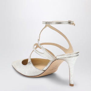 JIMMY CHOO Champagne Sparkle 75 Pumps with Strappy Design