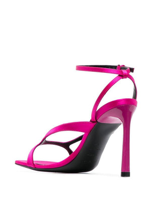 粉紫色皮革涼鞋 | 開放式前端100mm | SS23系列