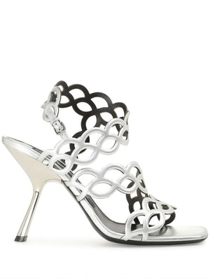 SERGIO ROSSI Gray Leather Mermaid Sandals for Women - SS24 Collection