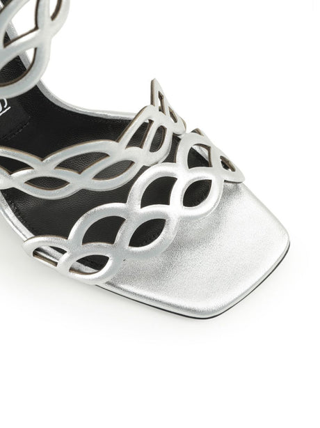 SERGIO ROSSI Stylish and Chic Women's Grey Sandals for Spring/Summer 2024