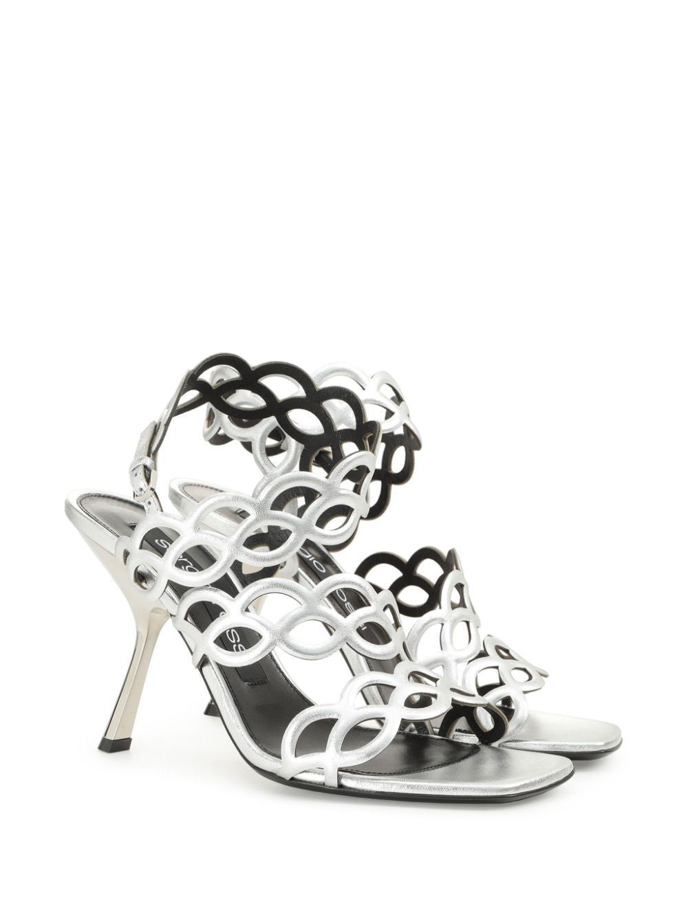 SERGIO ROSSI Stylish and Chic Women's Grey Sandals for Spring/Summer 2024