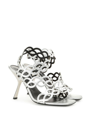 SERGIO ROSSI Stylish and Chic Women's Grey Sandals for Spring/Summer 2024