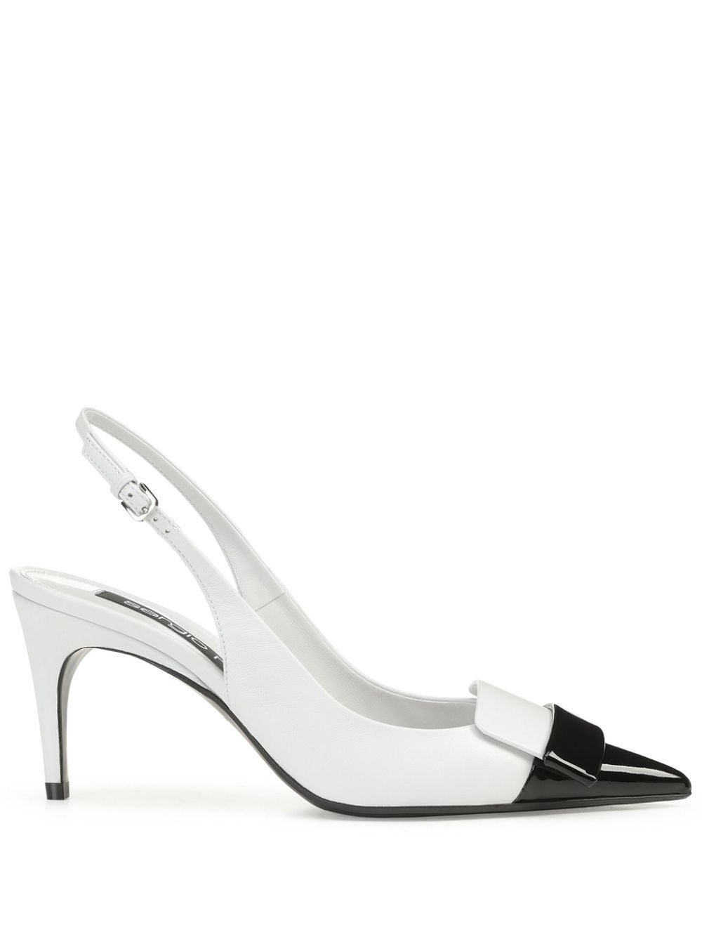 SERGIO ROSSI White 75mm Slingback Leather Pumps for Women from SS24 Collection