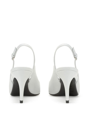 SERGIO ROSSI White 75mm Slingback Leather Pumps for Women from SS24 Collection