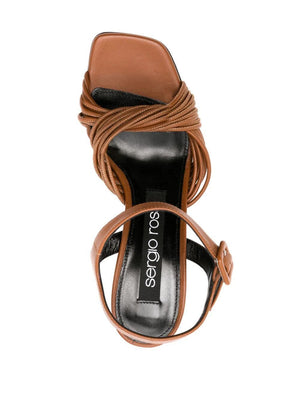SERGIO ROSSI Brown Leather Sandals for Women - SS24 Collection