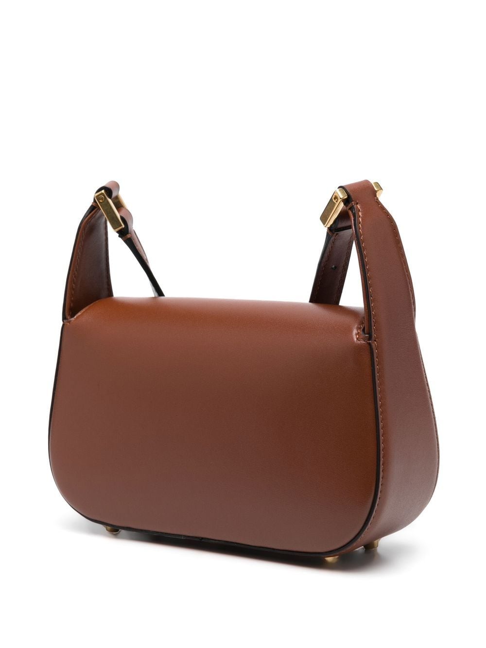 女性用の茶色のレザーショルダーバッグ | FW22コレクション
