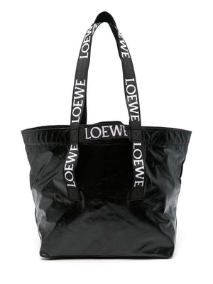 シックなメンズにもぴったりのブラックトートバッグ - LOEWE SS24コレクション