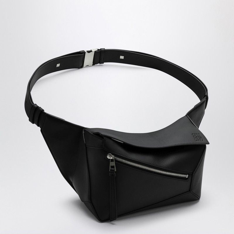 LOEWE Elegant Small Black Leather Waist Bag