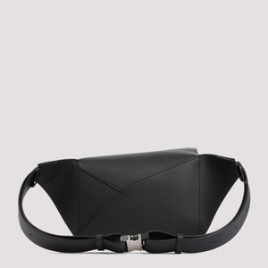 LOEWE Mini Black Leather Crossbody Bumbag for Men, 24x17x10 cm