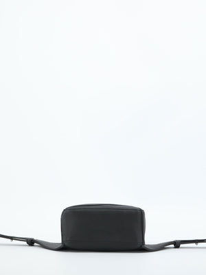 LOEWE Mini Puzzle Calfskin Bumbag with Geometric Design, Adjustable Strap, Black 12x18x8cm