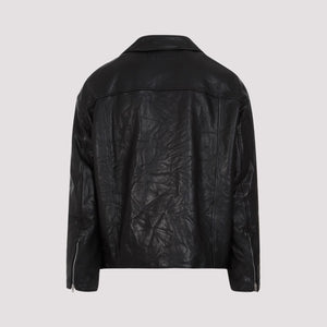 ACNE STUDIOS Men's Black Leather Jacket for SS24
