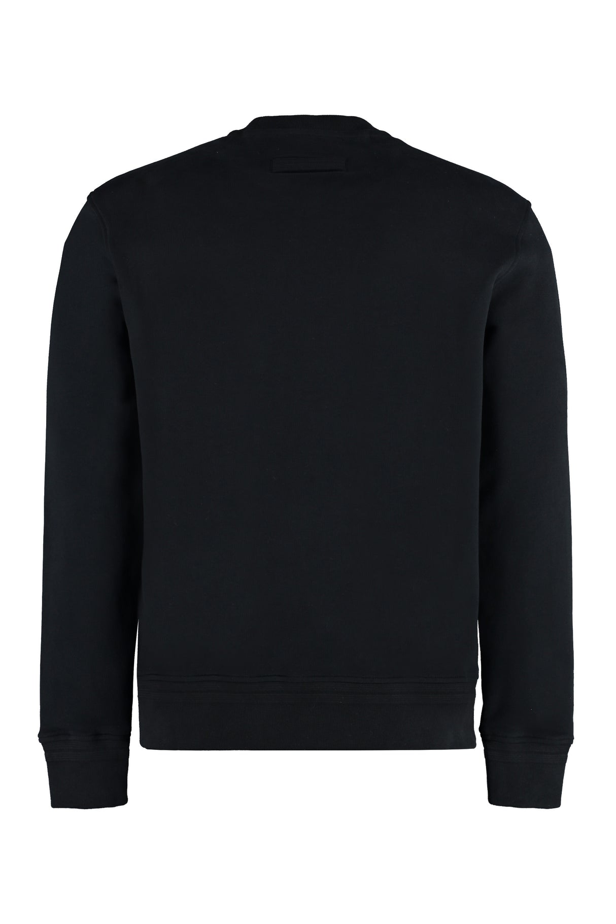 ZEGNA Classic Black Cotton Crew-Neck Sweatshirt for Men