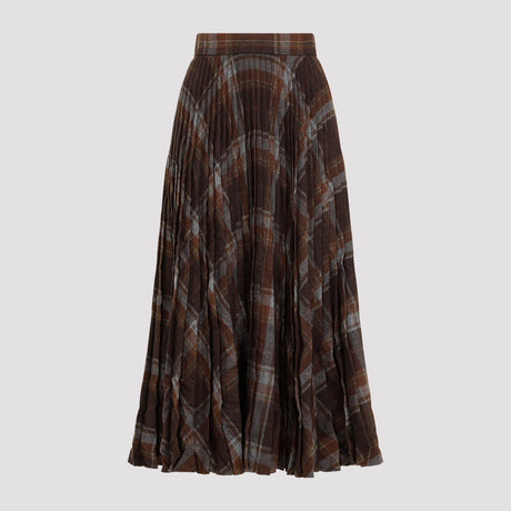 BALENCIAGA Elegant Wool Blend Midi Skirt