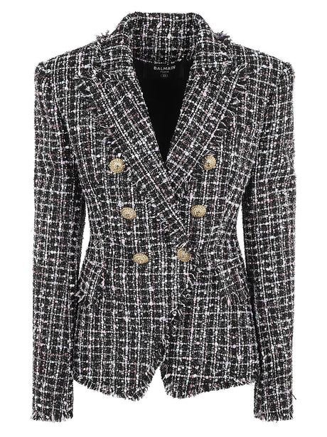 BALMAIN Chic Double-Breasted Tweed Jacket