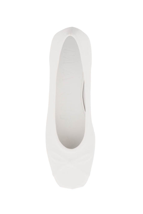 MARNI Sophisticated White Leather Flats with Handcrafted Bow Detail