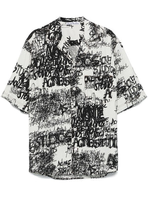 ACNE STUDIOS Fluid Twill Chaos Print Short Sleeve Shirt