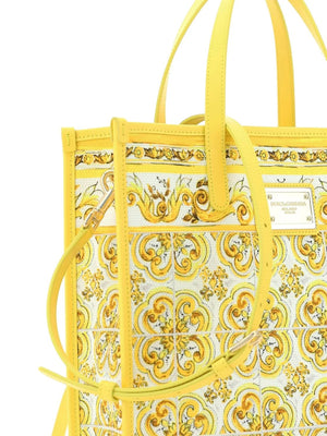 DOLCE & GABBANA Chic Mini Shopper in Cotton and Calfskin