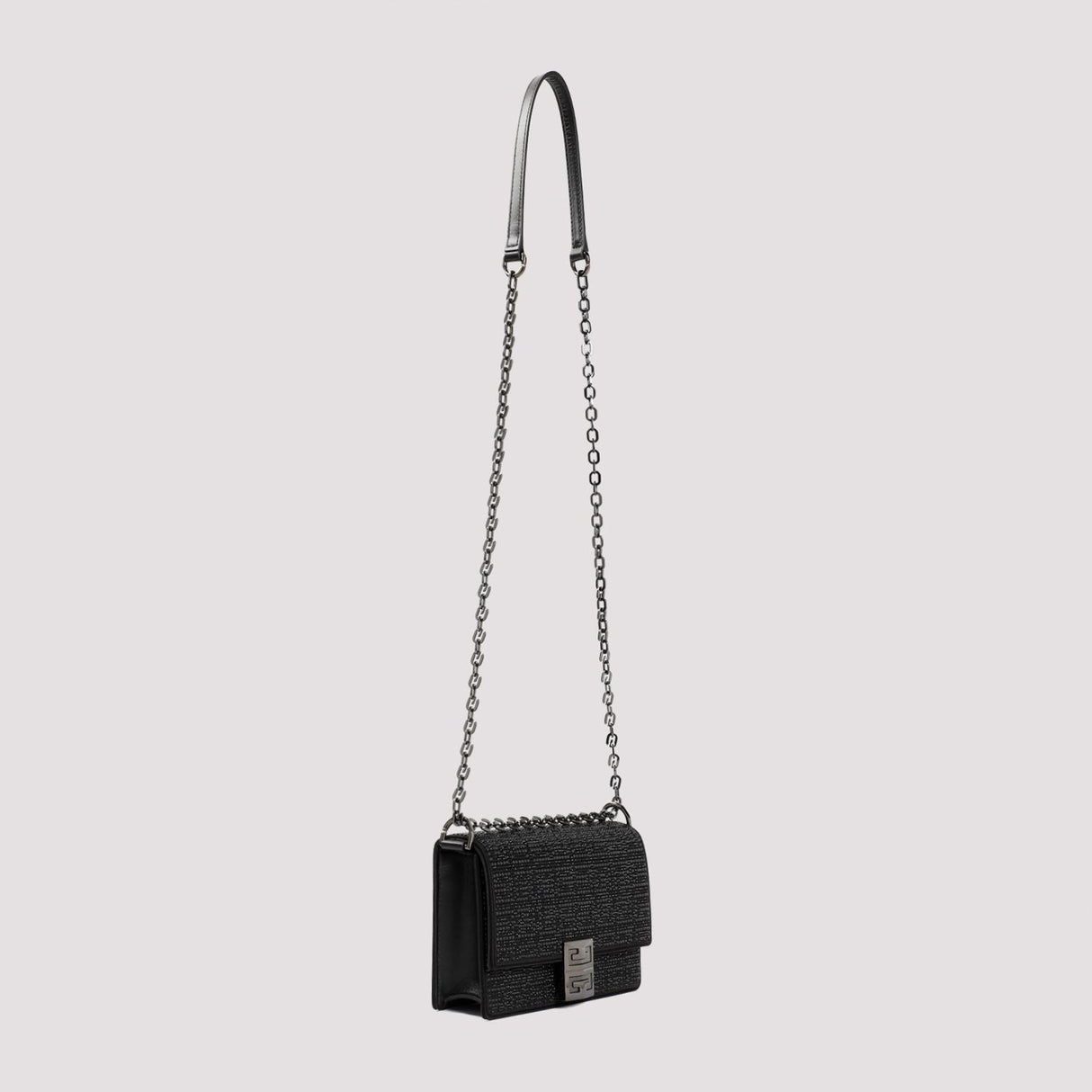 GIVENCHY Black Viscose-Silk Mini Chain Shoulder Bag 20.5cm x 12.5cm x 4cm