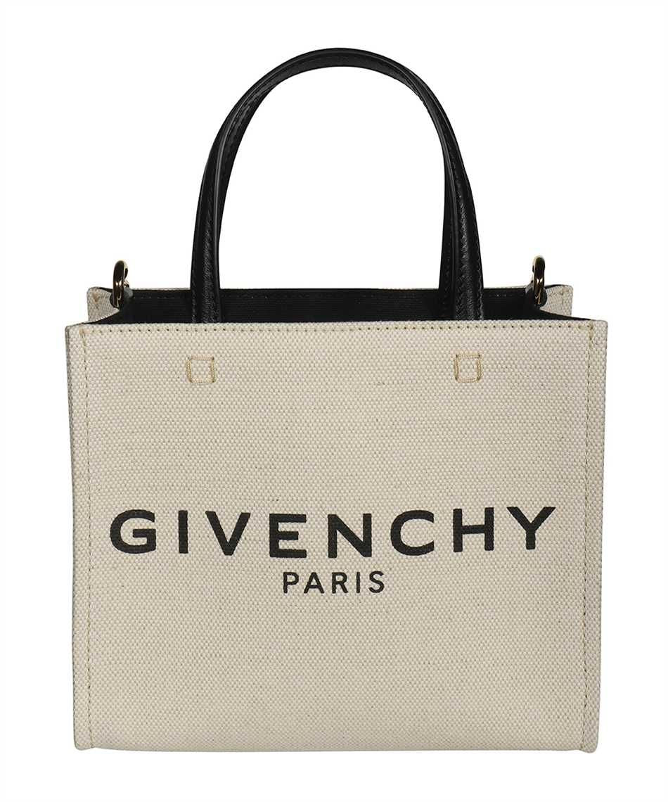 GIVENCHY Chic Mini Canvas Tote with Leather Accents and Gold-Tone Hardware