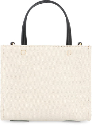 GIVENCHY Chic Mini Canvas Tote with Leather Accents and Gold-Tone Hardware