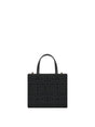 GIVENCHY Mini G Canvas Tote Handbag with Leather Accents and Removable Strap, Black - 19x16x8 cm