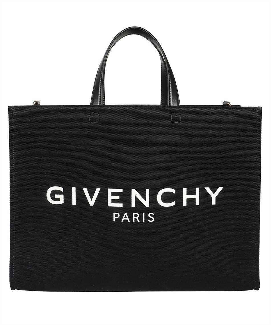 GIVENCHY Black Canvas Medium G Tote with Gold-Tone Accents and Removable Strap