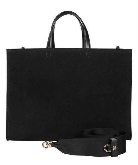 GIVENCHY Black Canvas Medium G Tote with Gold-Tone Accents and Removable Strap