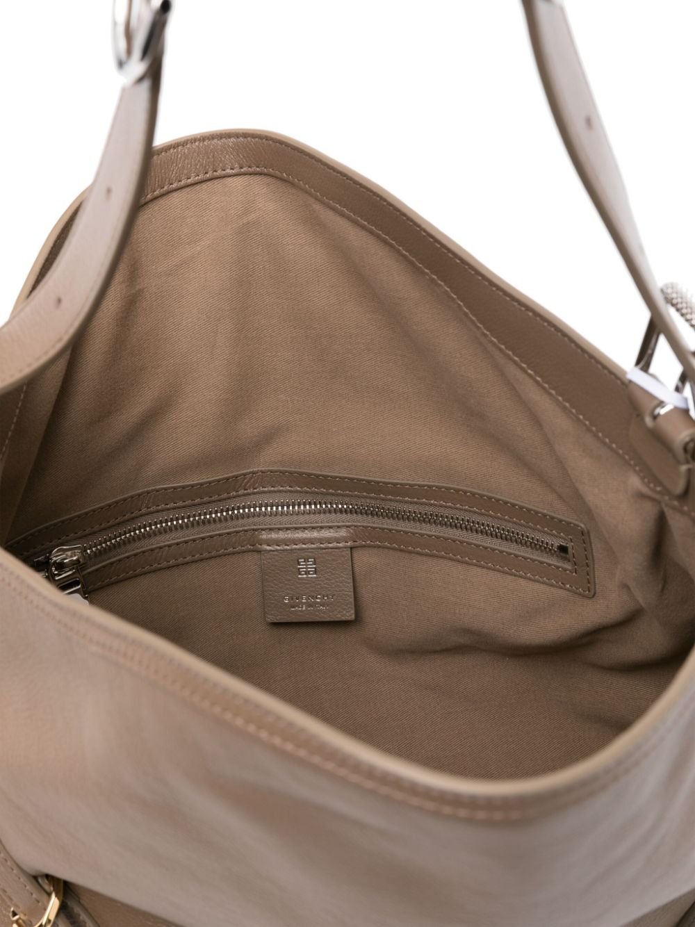 Taupe Calf Leather Shoulder & Crossbody Bag for Women - SS24