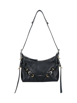 GIVENCHY Chic Mini Black Leather Handbag with Adjustable Strap and Buckle Detail