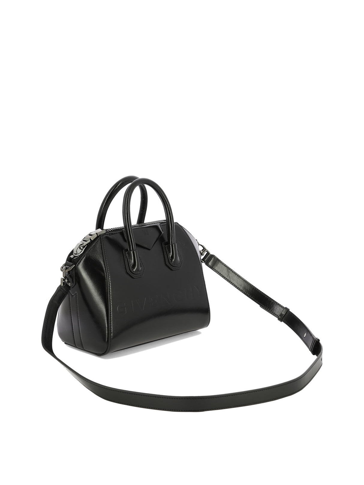 GIVENCHY Mini Antigona Top-Handle Black Leather Handbag for Women SS24