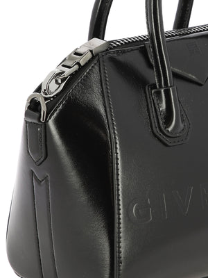 GIVENCHY Mini Antigona Top-Handle Black Leather Handbag for Women SS24