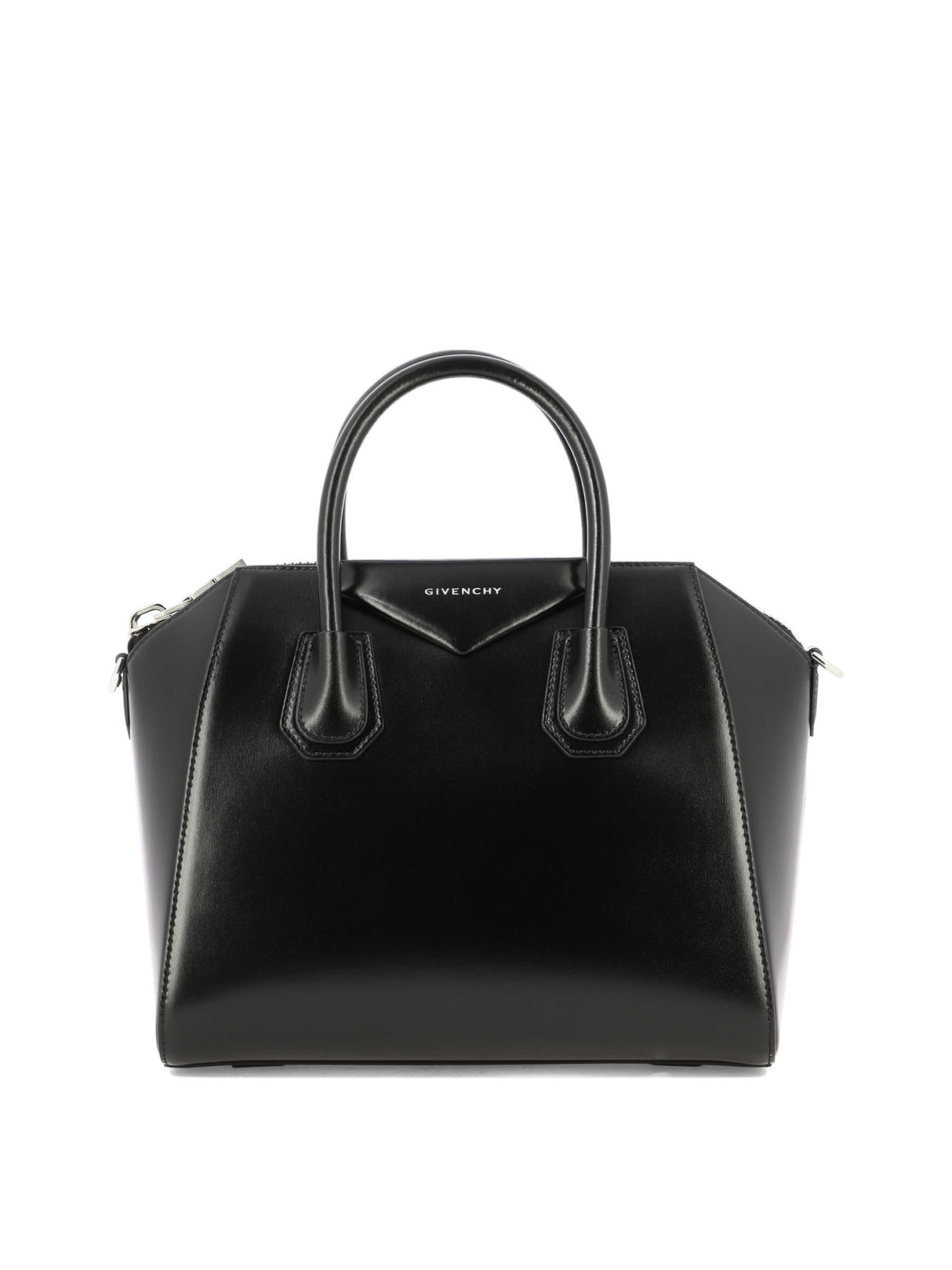 GIVENCHY "Antigona Small" Elegant Black Leather Mini Handbag with Adjustable Strap