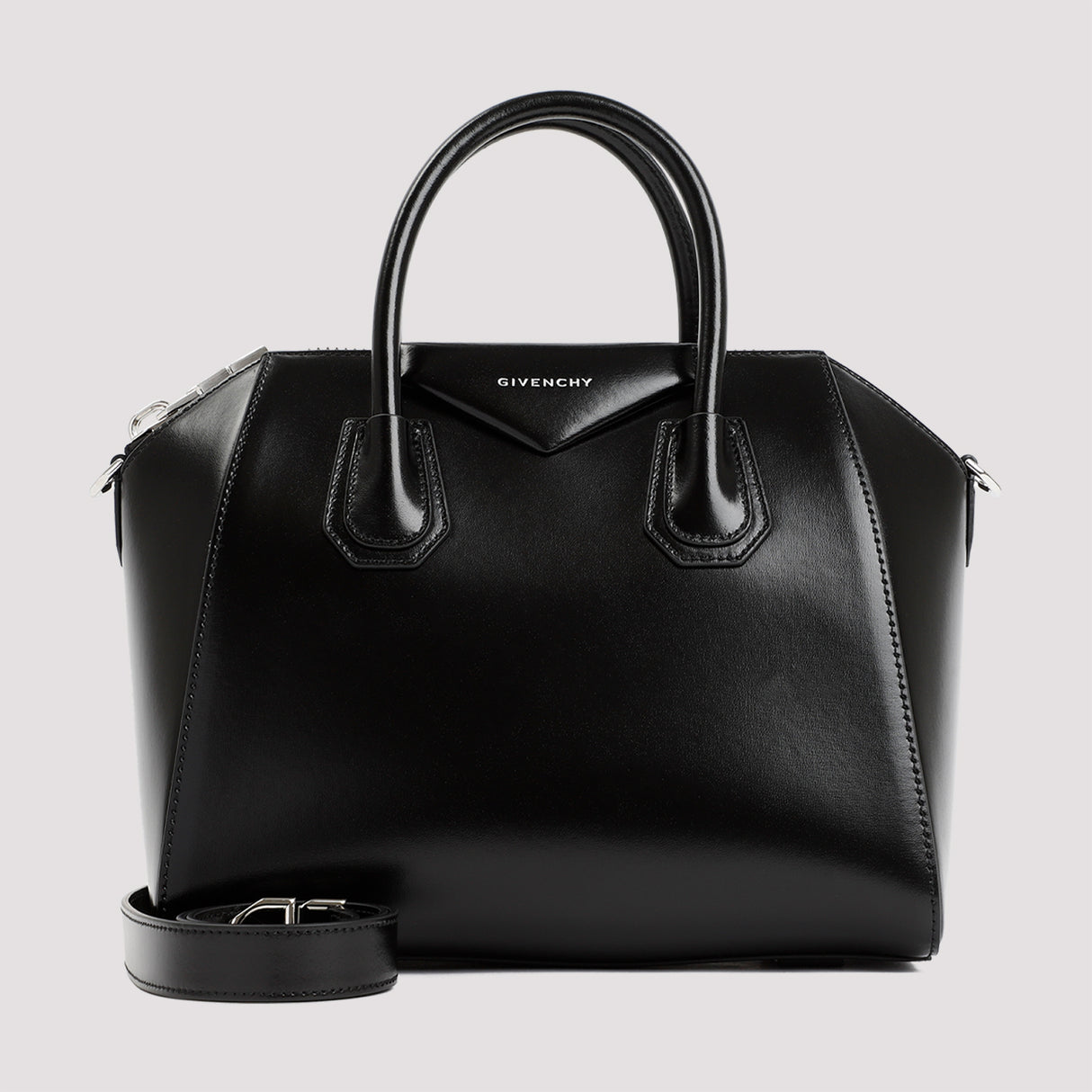 GIVENCHY Black Brushed Calf Leather Antigona Small Handbag, 28cm x 24cm x 16cm
