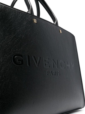 حقيبة يد من الجلد العجلي الأسود متوسطة الحجم مع حزام كتف قابل للتعديل وإكسسوارات ذهبية
