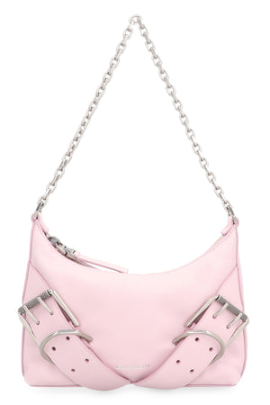 GIVENCHY Pink Leather Shoulder Handbag with Decorative Buckles and Silver-Tone Hardware