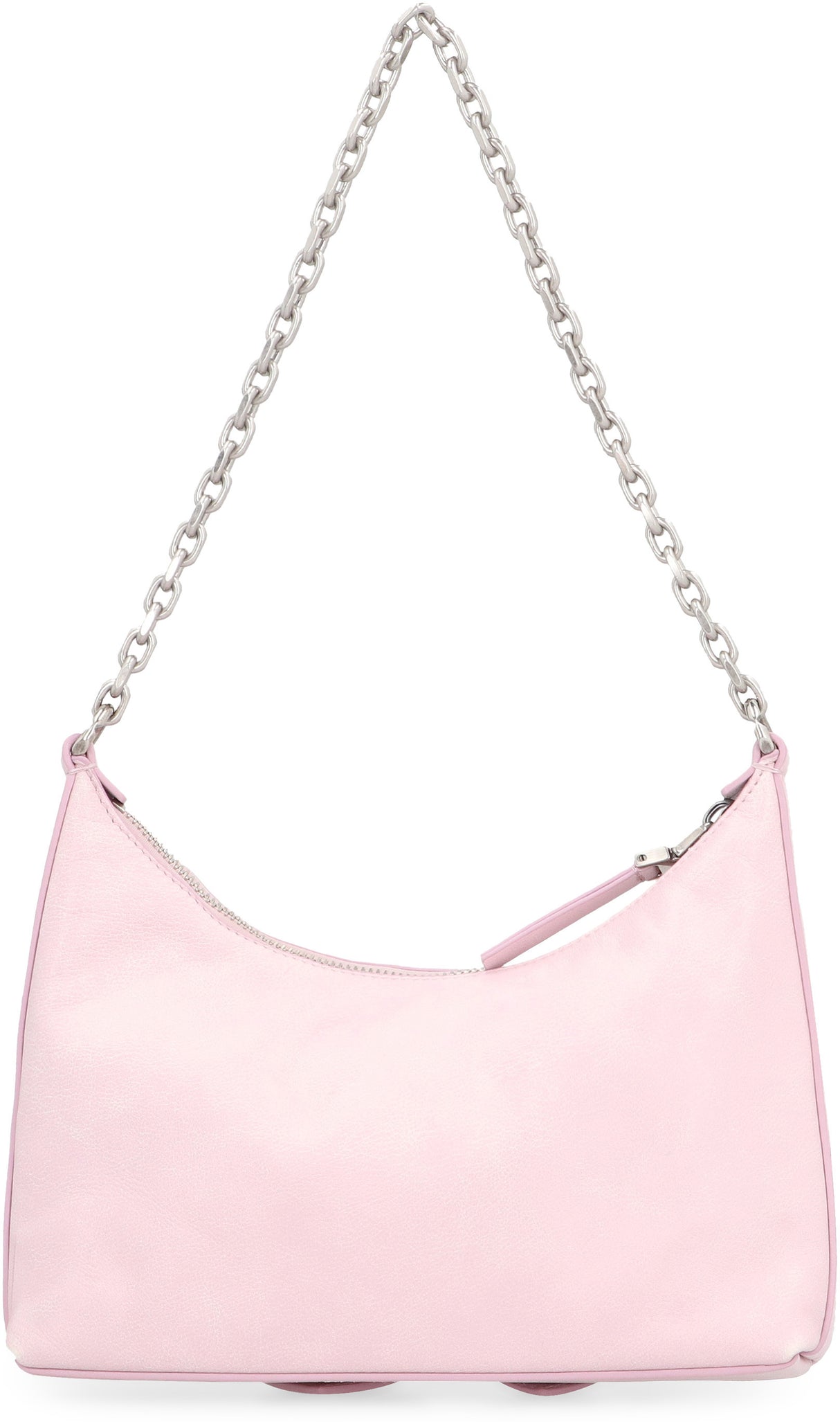 GIVENCHY Pink Leather Shoulder Handbag with Decorative Buckles and Silver-Tone Hardware