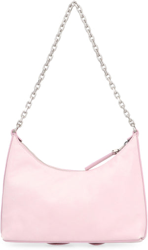 GIVENCHY Pink Leather Shoulder Handbag with Decorative Buckles and Silver-Tone Hardware