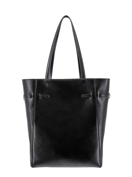 حقيبة يد جلد سوداء أنيقة للنساء، ربيع/صيف 2024