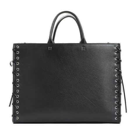 GIVENCHY Luxurious Black Leather Tote Bag for Women - 100% Calf Leather, 37x29x14 cm