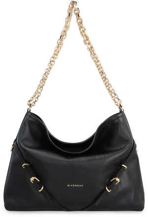 GIVENCHY Sleek and Chic Black Leather Shoulder Handbag for Women