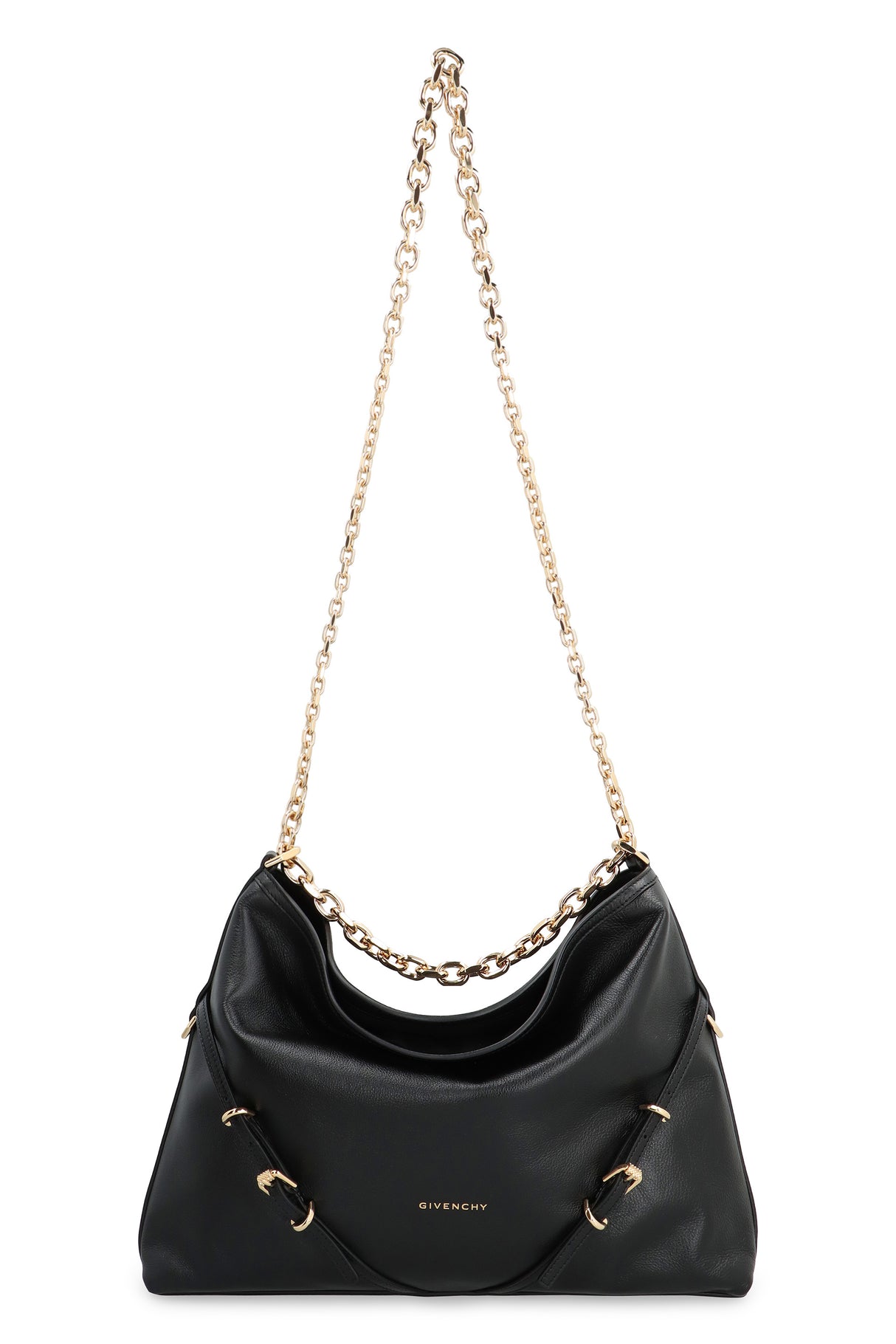 GIVENCHY Medium Voyou Chain Handbag in Black Calf Leather