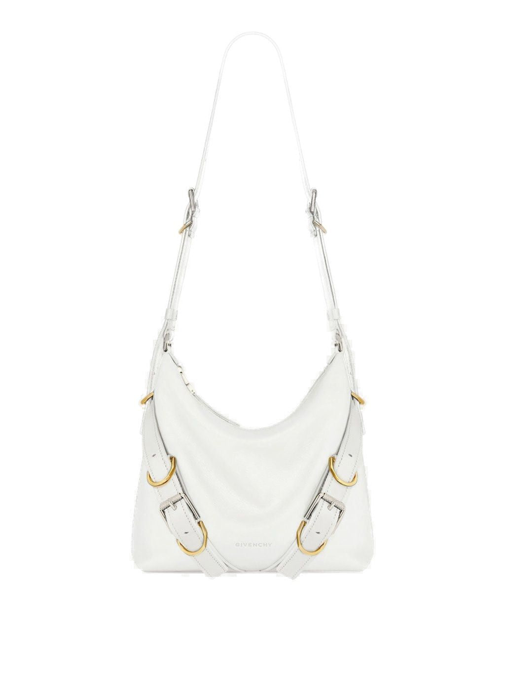 GIVENCHY Mini Voyou Ivory White Calf Leather Crossbody Handbag