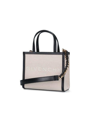 GIVENCHY Mini Framed Beige Tote Handbag with Chain Strap for Women