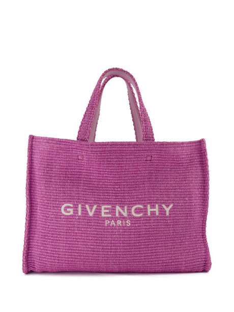 GIVENCHY Medium Woven Raffia Tote Handbag