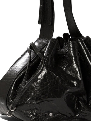 GIVENCHY Medium Pumpkin Shoulder Handbag in Craquelé Patent Leather