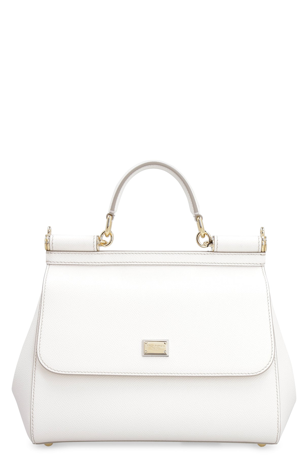 Sicily Medium Handbag in White Calf Leather for Women （西西里中号白牛皮手提包女用）