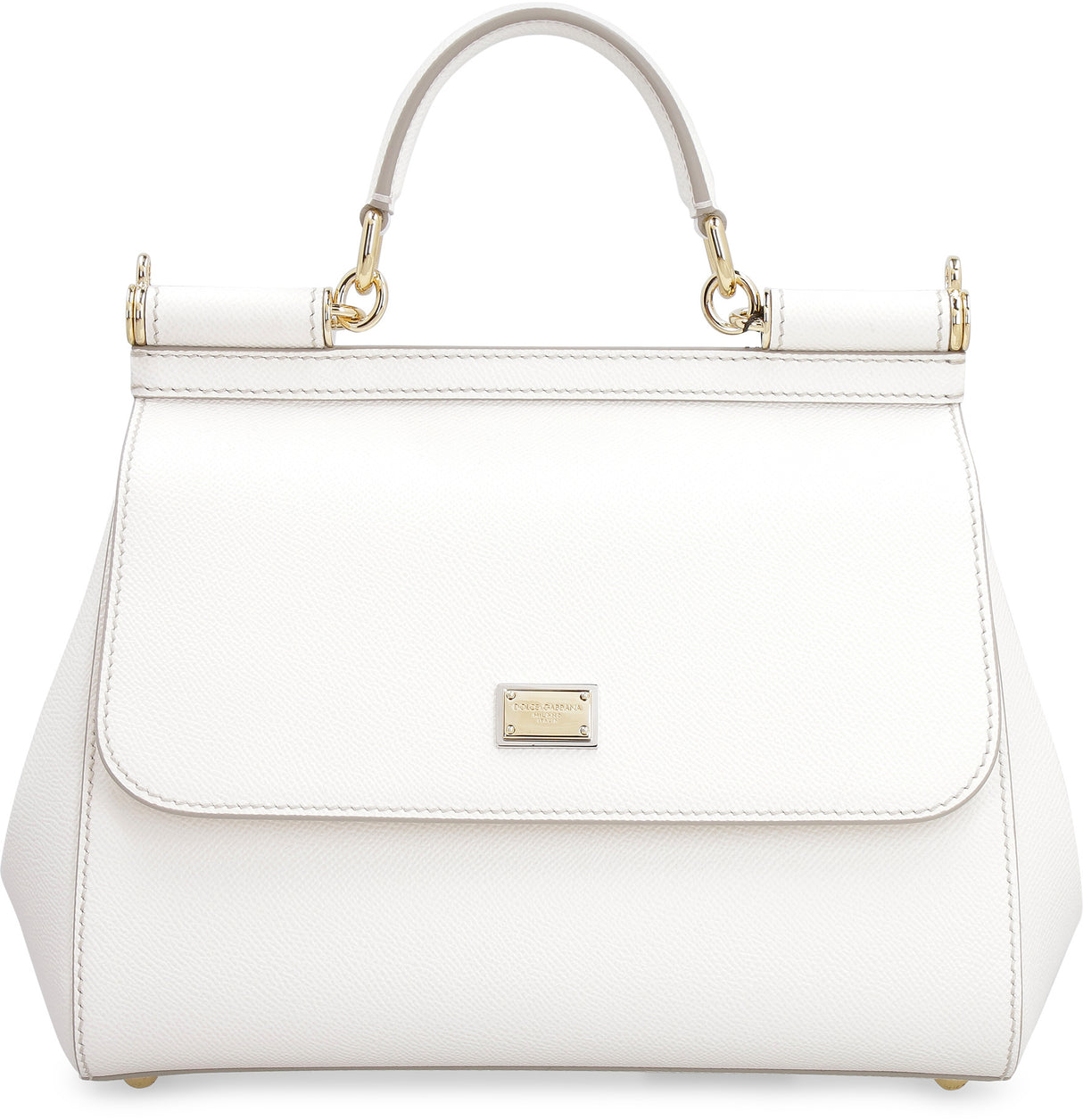 Sicily Medium Handbag in White Calf Leather for Women （西西里中号白牛皮手提包女用）