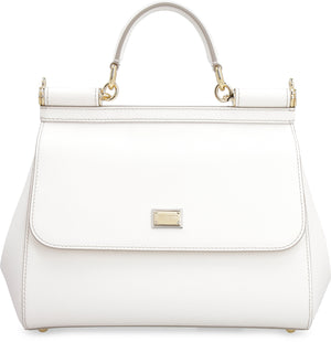 Sicily Medium Handbag in White Calf Leather for Women （西西里中号白牛皮手提包女用）