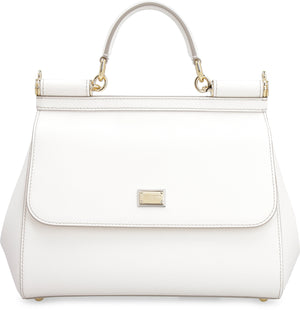 シックな白い女性用ハンドバッグ- サイズ調整可能なストラップ付き