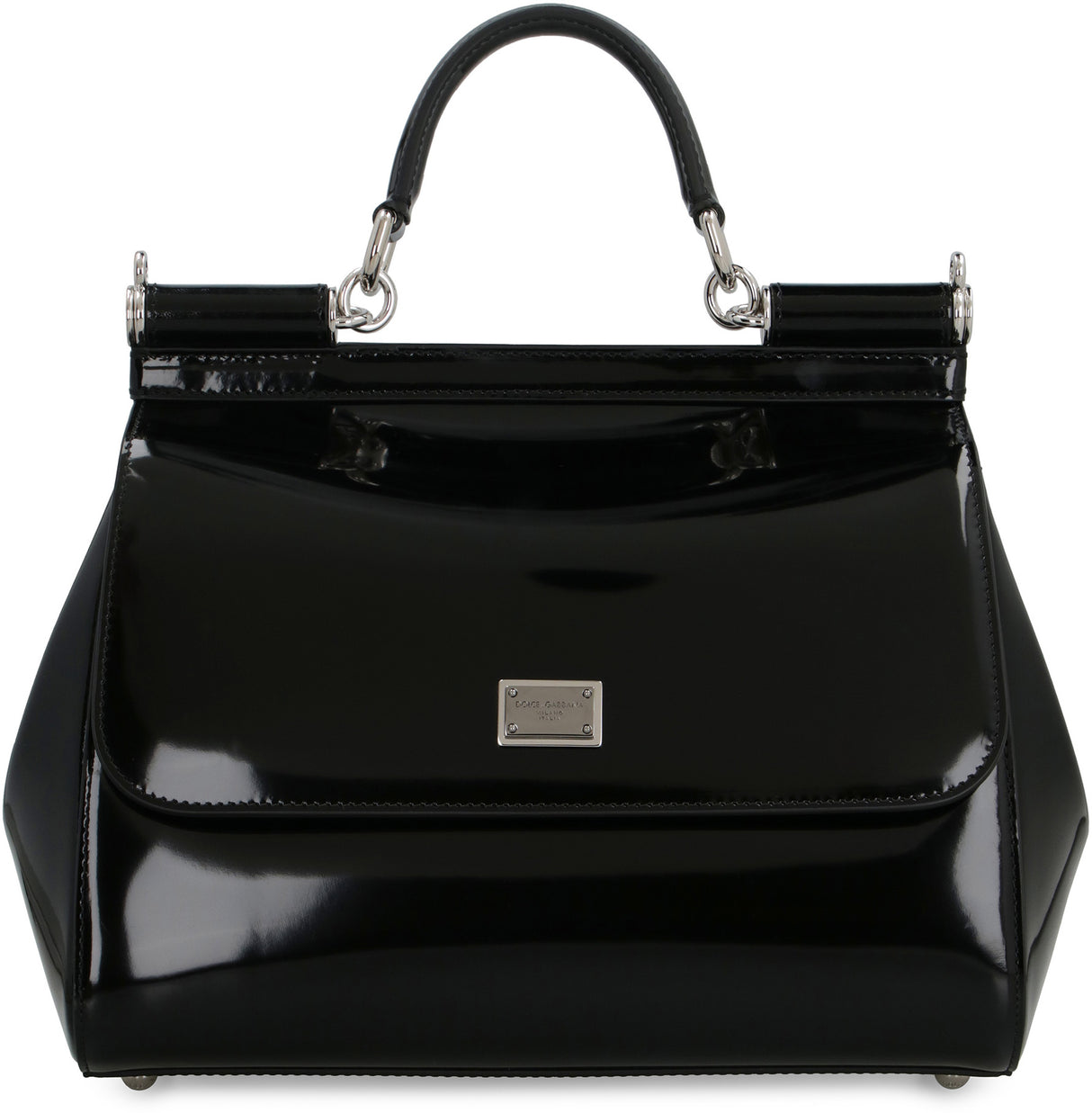 DOLCE & GABBANA Sicily Leather Handbag - Black